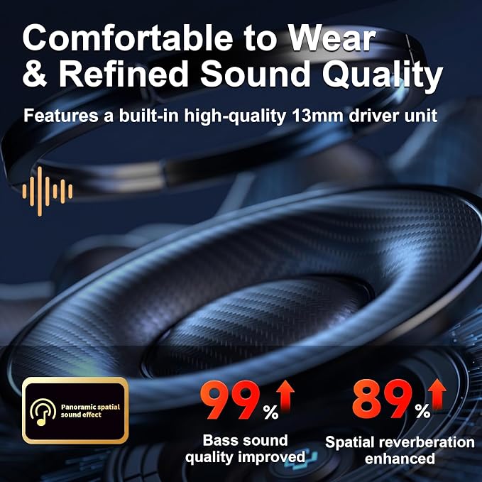 Third-generation Open Headphones, Clip-on Earplugs, True Wireless TWS Bluetooth 6.0 Earclip Earphone with Microphone, Stable to Wear Suitable for Glasses Wearers and Outdoor Sports and Running, Red - Image 4