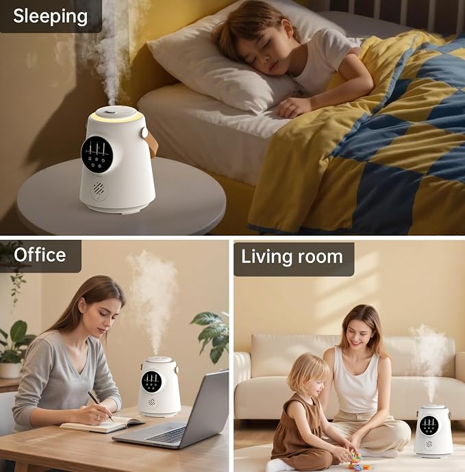 YOGIN Baby Humidifier for Bedroom Nursery – 2.5L Ultrasonic Cool Mist, Ultra-Quiet & Safe for Sleep, Auto Shut-Off, Adjustable Mist, Easy Clean, BPA-Free, for Baby and Kids Room - Image 6