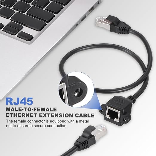 MECCANIXITY Cat6 Ethernet Extension Cable, 1.6Ft RJ45 Male to Female Screw - Image 4