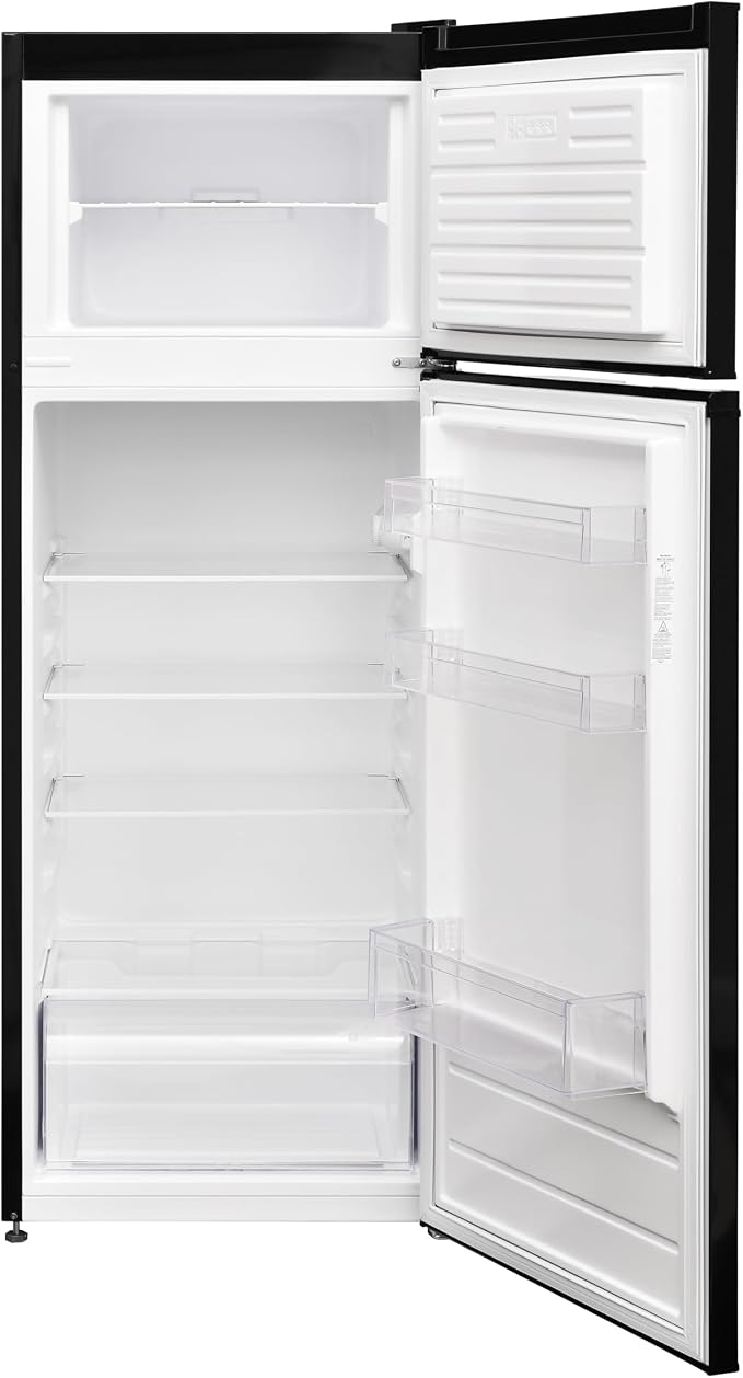 Frigidaire, 2 Door Apartment Size Refrigerator with Freezer, 7.5 cu ft, Adjustable Spill-Proof Shelves, Door & Crisper Bins, Black - Image 2