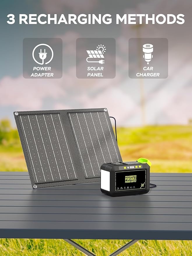 MARBERO 88.8Wh Solar Generator with 21W Solar Panel Included Portable Power Station 80W 110V 120W Max for Camping Outdoor Hiking Fishing Emergency - Image 8
