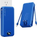 Portable Charger, 20000mAh 22.5W Fast Charging Power Bank with Built-in Cables & Wall Plug, USB C External Battery Pack with LED Display, Travel Essentials Phone Charger for iPhone iPad Samsung Navy by NUSYDDY