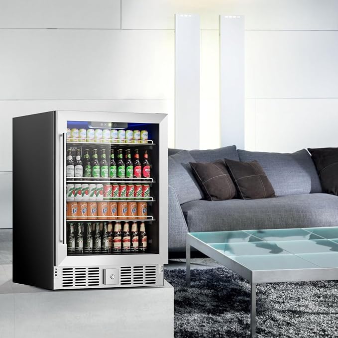DOGHLY 182 Cans/5.3 Cu.Ft Beverage Refrigerator Glass Door Mini Fridge | Fast Cooling Mini Cooler with Adjustable Shelves for Soda, Beer, Wine, Low Noise Beverage Fridge for Home, Office,and Dorm - Image 7