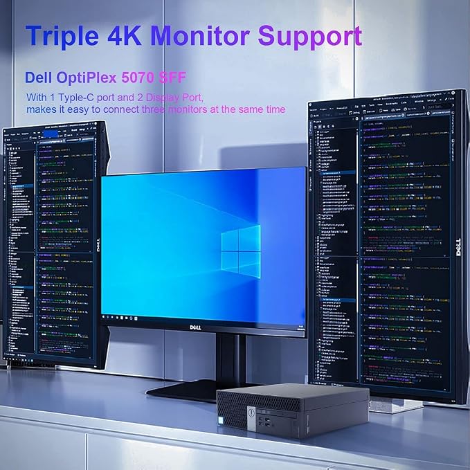 Dell OptiPlex 5070 Desktop Computers Windows 11 Pro,8 Core i7 9700 up to 4.7GHz,32GB DDR4, 1TB M.2 NVMe SSD,Intel Wireless Wi-Fi 6E AX210 & Bluetooth 5.2, HDMI Adapter, Only by Titan ITAD(Renewed) - Image 3
