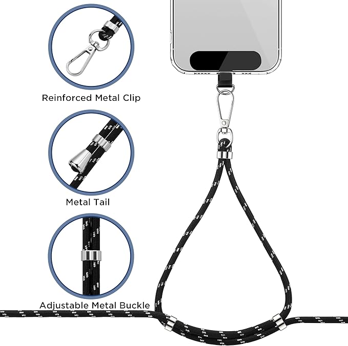 CACOE Phone Lanyard 2 Pcs-1 Pcs Adjustable Neck Strap, 2 Pads, Universal - Image 5