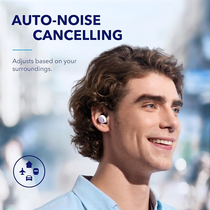 Soundcore by Anker Space A40 Adaptive Active Noise Cancelling Earbuds | Reduce Noise by Up to 98%, Ultra Long 50H Playtime, 10H Single Playtime, Hi-Res Sound, Comfortable Fit, Wireless Charge - Image 3