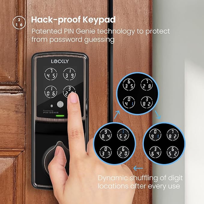 Lockly Secure Pro Smart Deadbolt, Wi-Fi Smart Lock, Keyless Entry - Image 3