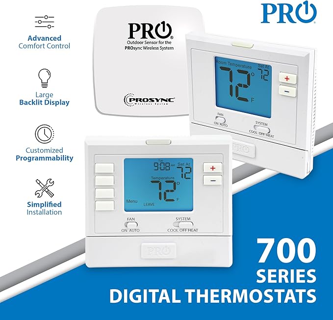 PRO1 T701 Single Stage Non-Programmable Wall Thermostat - Image 2