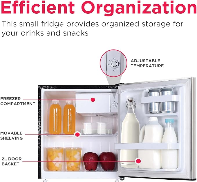 Frigidaire EFR182 1.6 cu ft Stainless Steel Mini Fridge. Perfect for Home or The Office. Platinum Series, 1.8 - Image 4