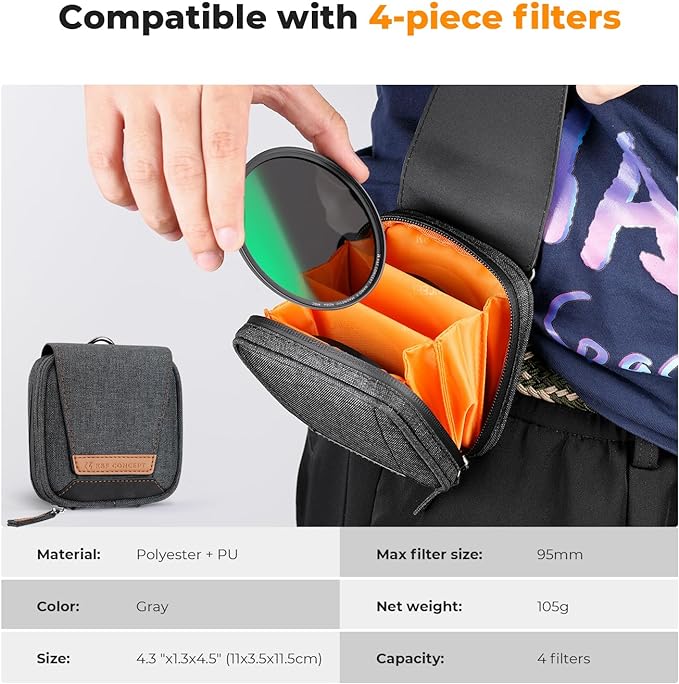 K&F CONCEPT 49mm Magnetic CPL+ND8+ND64+Magnetic Basic Ring+Lens Cap Camera Lens - Image 4
