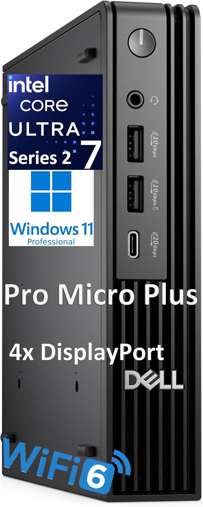 Dell Pro Micro Plus Mini PC, Intel 20-Core Ultra 7 265, 16GB RAM, 1TB SSD | AI Copilot, WiFi 6, Bluetooth, 4 DisplayPort + 2 Type-C, Windows 11 Pro, Next Gen OptiPlex 7000 MFF Desktop Computers by Dell