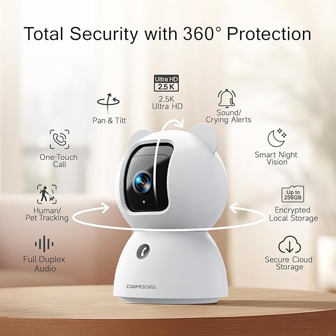 2.5K Pet/Dog Camera with Speaker/Phone App, No-Monthly-Fee AI Person/Pet/Cry - Image 9