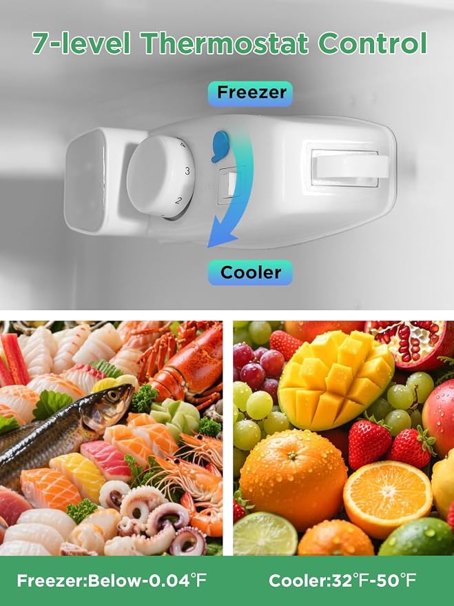 F.W.WOOLWORTHS 4.0 Cu.Ft Refrigerator with Freezer | Compact Fridge with 2 Doors for Office, Kitchen, Dorm and Bedroom, 7 Level Temp Adjustable Thermostat, Black - Image 7