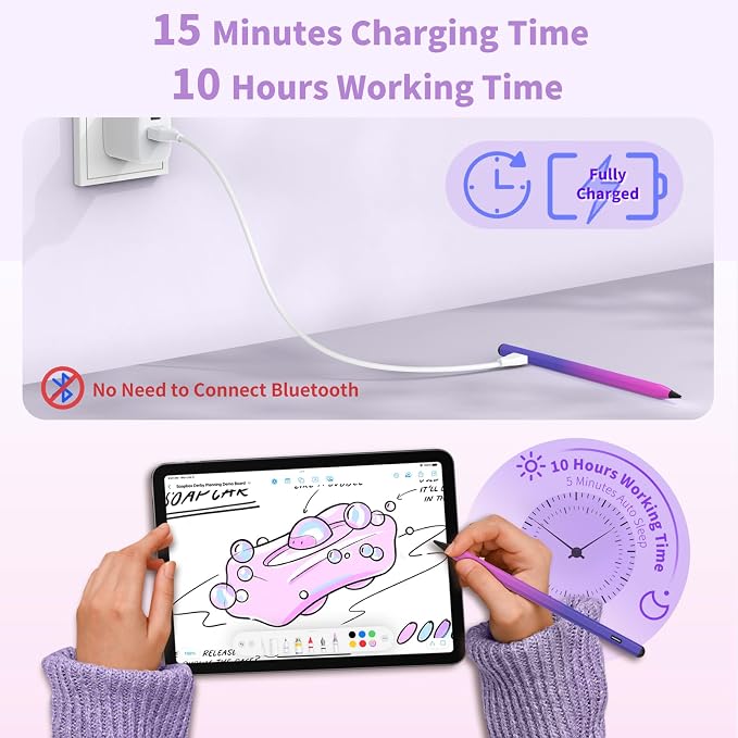 Stylus Pen for iOS&Android Touch Screens, Active Pencil for Samsung, Smart - Image 2