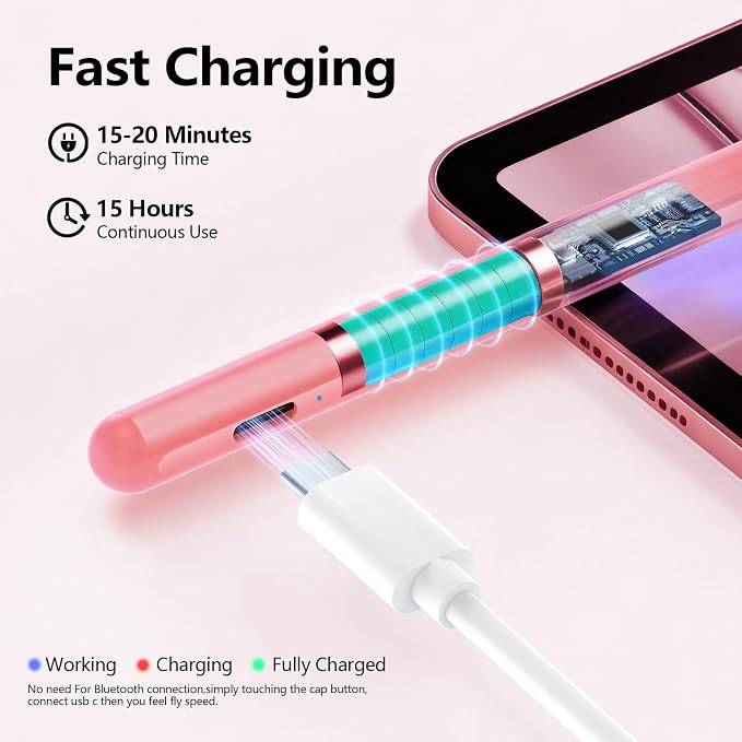 Stylus Pen for iPad 6th-11th Generation-2X Fast Charge Active Pencil Compatible - Image 3