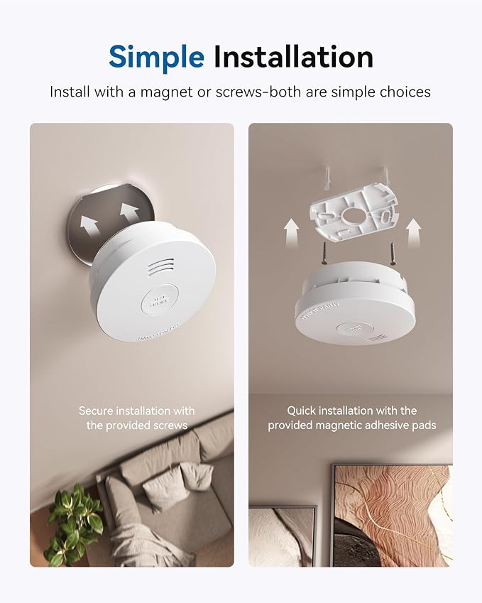 SITERWELL Smoke Detector Fire Alarms, 10 Year Battery Smoke Alarm Fire Detectors - Image 5
