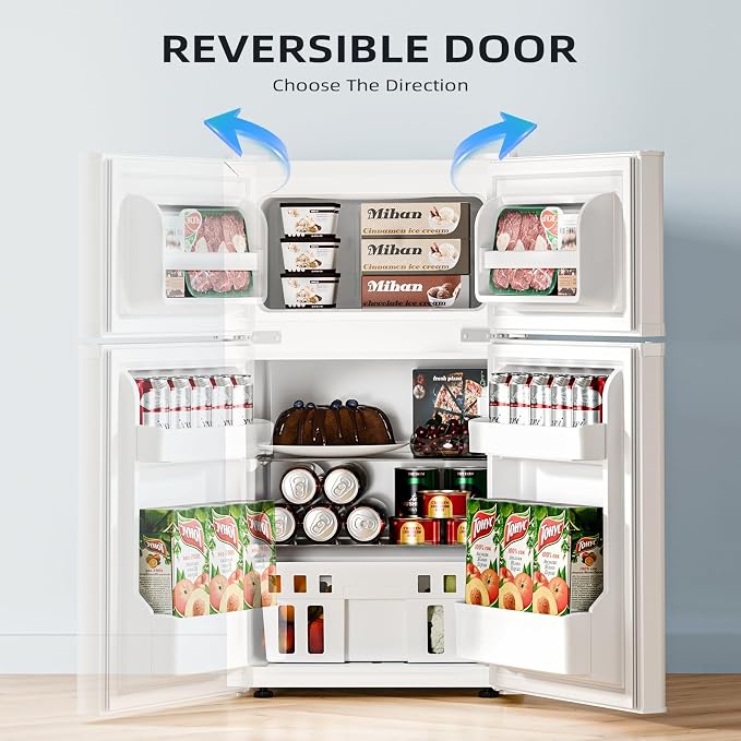 Antarctic Star 3.1 Cu.Ft.Compact Refrigerator with Freezer,Mini Fridge 2-Door with Adjustable Removable Shelves,For kitchen/Apartment/Dorm/Office,WHITE - Image 4