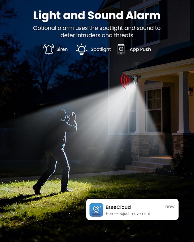 Hiseeu Wireless Solar Camera Outdoor 4MP Dual Lens, Wireless Home Security - Image 6