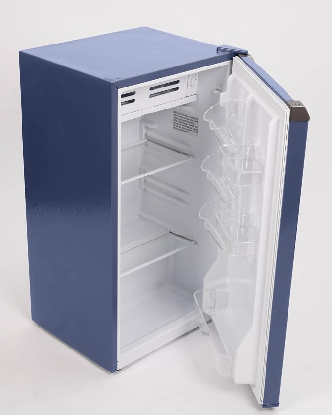 Frigidaire Mini Refrigerator, Compact Freezer Compartment, Adjustable Thermostat Control, Reversible Door, Contemporary Series, 3.2 cu ft, Blue - Image 7