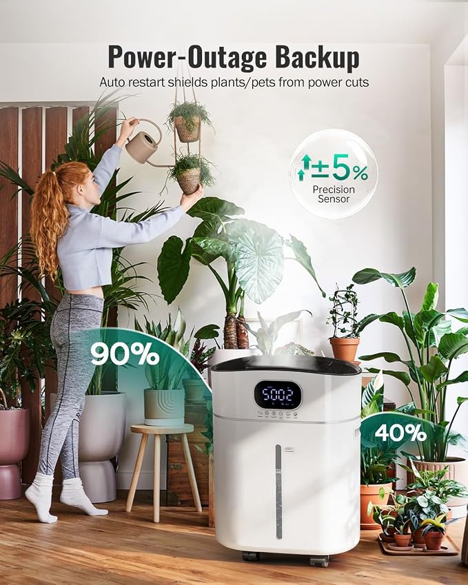 Humidifier Large Room Warm and Cool Mist, 3.2Gal/12L Humidifiers for Home 800 sq ft, Air Humidifiers for Bedroom with Diffuser & Flame Light, Whole House Humidifiers for Nursery Baby Plants, White - Image 5