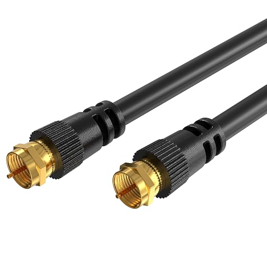 Cables Direct Online Coaxial Cable 25FT Black Coax RG6 Male F Type Extension by CablesDirect