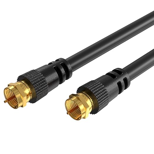 Cables Direct Online Coaxial Cable 100FT Black Coax RG6 Male F Type Extension by CablesDirect
