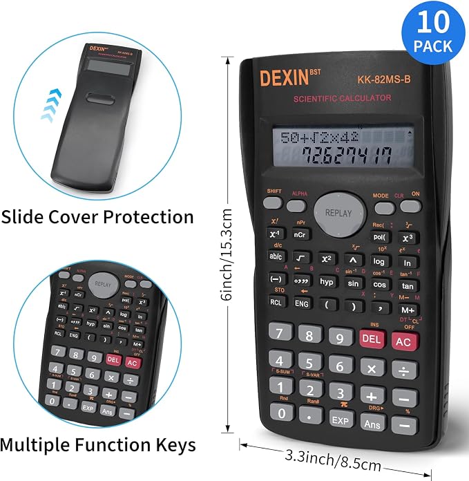 10 Pack Engineering Scientific Calculators, 2-Line Display Function Calculator - Image 2