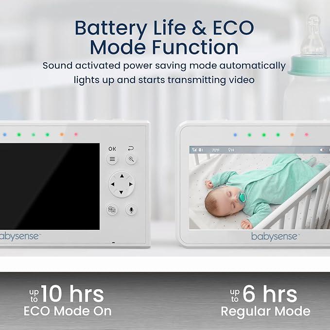 Babysense Baby Monitor with 2 Cameras and Audio 4.3", Non Wifi Baby Monitor - Image 4