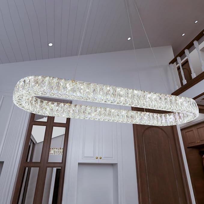 HAIXIANG Modern Crystal Chandelier Dimmable LED Long Chandeliers - Image 5