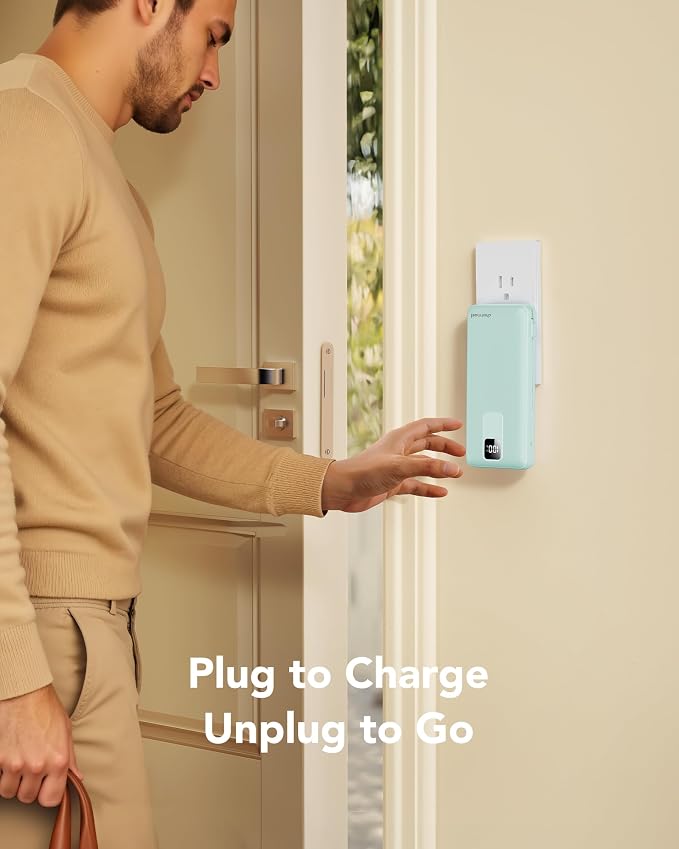 charmast Portable Charger with Built-in Cables and Wall Plug, 20000mAh 20W USB C Power Bank Fast Charging Battery Pack Compatible with iPhone iPhone 16/15/14/13 Series, Samsung Google iPad etc - Image 2