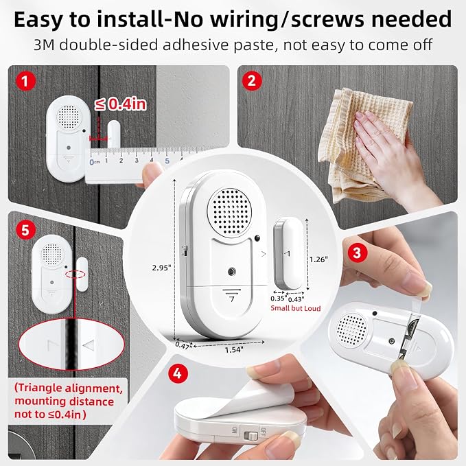 Sanjie Door Alarms When Opened, Door Window Alarm Sensors - Image 9
