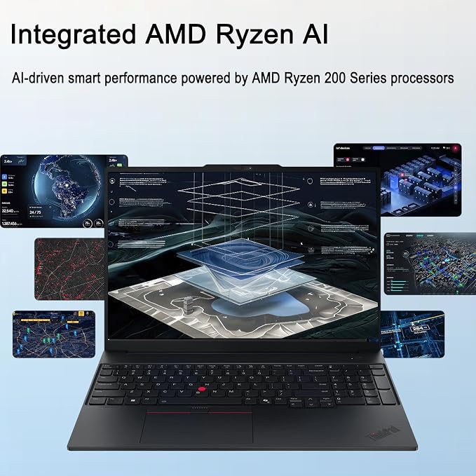 Lenovo ThinkPad E16, 16" Touchscreen, AMD Ryzen 7 250, 32GB DDR5, 1TB SSD | Business AI PC Laptop, FHD+ Anti-Glare, > Intel Ultra 7 155U, Numeric Keypad, IR Webcam, Thunderbolt 4, Ethernet, Win 11 Pro - Image 2