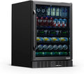 NewAir Beverage Refrigerator with Glass Door | 177 Can Mini Fridge for Bedroom, Dorm, Office, or Gaming Setup | Soda, Beer, and Wine Cooler | Black Stainless Steel by NewAir