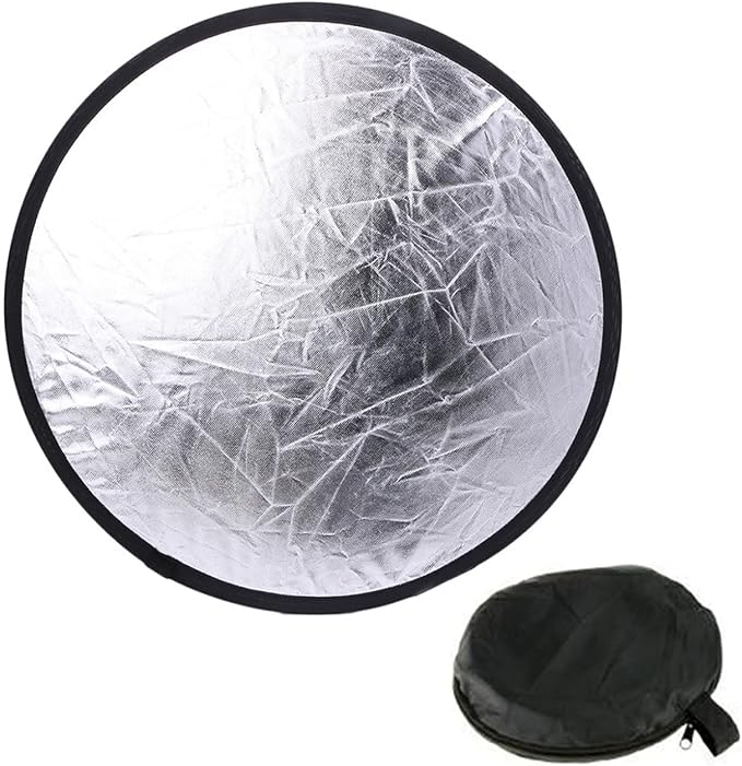 2 in 1 Lighting Reflectors Round Folding Portable 30cm/12inch Camera Photo - Image 9