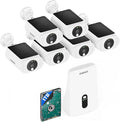 Solar Security Cameras Wireless Outdoor 6 Cam Kit Expadable to 10H, No by Gaiexce-Official