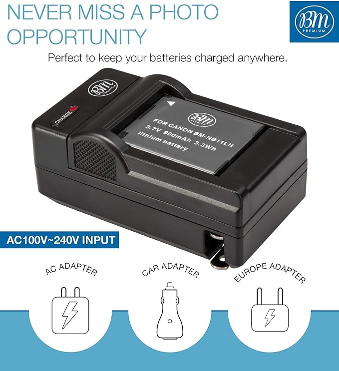 BM NB-11LH Battery and Charger for Canon Elph 110 Elph 130 Elph 140 Elph 150 - Image 3