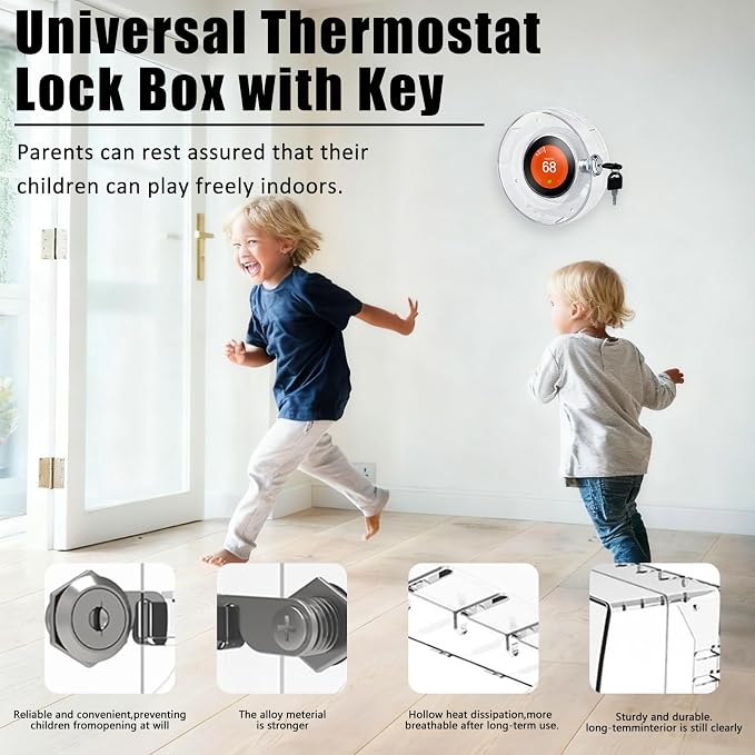 2 PC Round Baby Safety Thermostat Lock Case - Image 2
