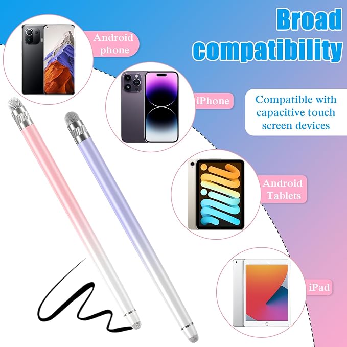 Bopomofo 2PCS Stylus Pens for Touch Screens, Stylus Pen for iPhone/iPad/Tablet - Image 6
