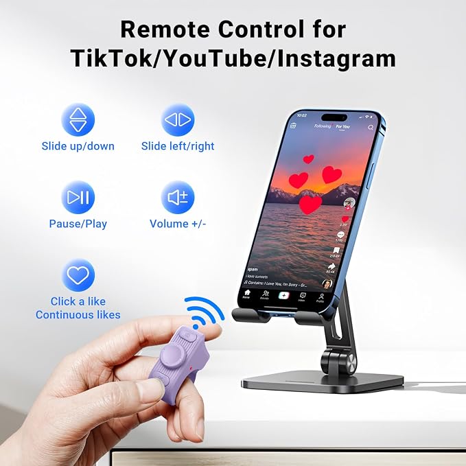 Remote Scrolling Ring for Tiktok, Page Turner for Kindle App, Tablet-Light - Image 2