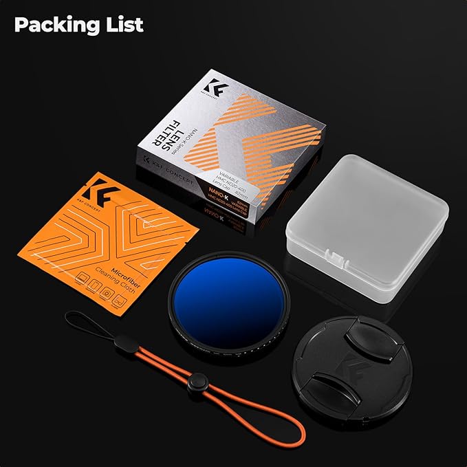 K&F CONCEPT 49mm Variable ND Camera Lens Filter ND2-ND400 + Filter Cap + - Image 7