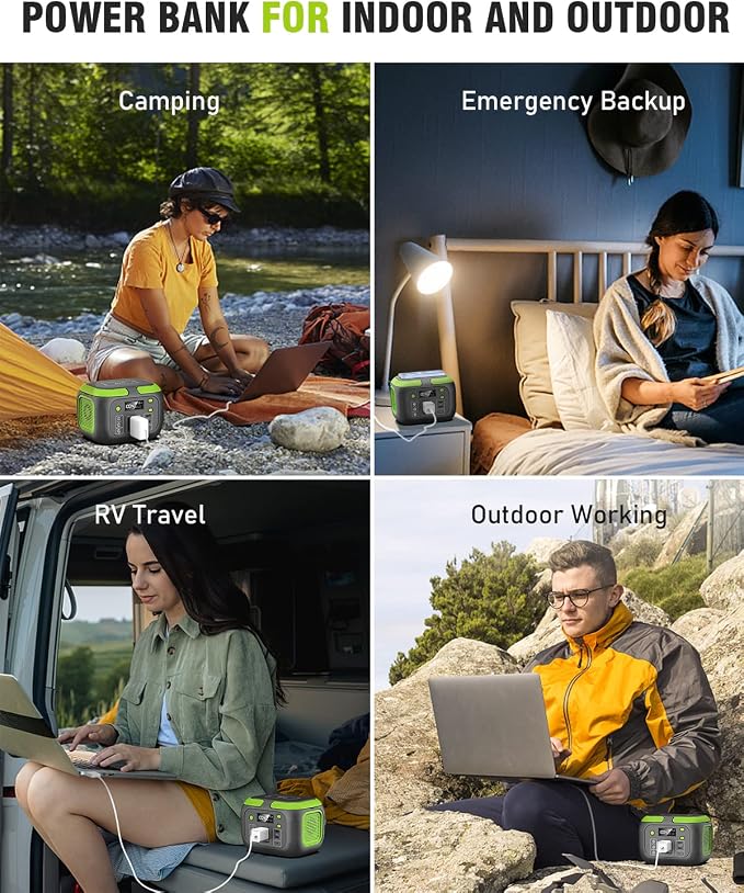SinKeu 200W Portable Power Station, 42000mAh Solar Generator with 110V AC Outlet, DC, USB C, USB QC3.0, 155Wh Backup Battery Pack Power Supply for Camping Essential Road Trip Home Outdoor Emergency - Image 8