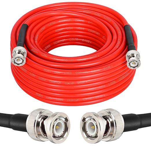 MOOKEERF BNC Male to Male Coaxial Cable 50 Ohm Ultra Low Loss RG8X by MOOKEERF