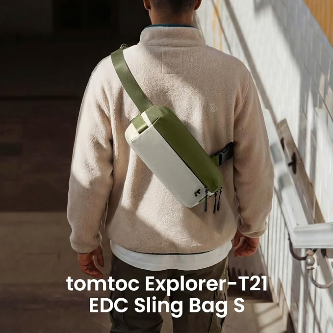 tomtoc Compact EDC Sling Bag 3L-10L, Minimalist Crossbody Bag Chest Shoulder - Image 4