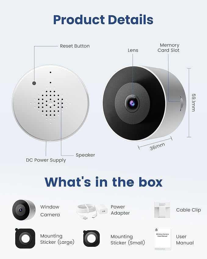 2K Window Camera, WiFi 6 Indoor Camera - Image 9