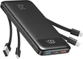 charmast 20000mAh Portable Charger with Built in Cables, 22.5W Travel Power Bank Fast Charging, USB C Cell Phone Battery Pack for iPhone 16/15/14/13/12/11 Series, iPad, Samsung, Android, Tablet by Charmast