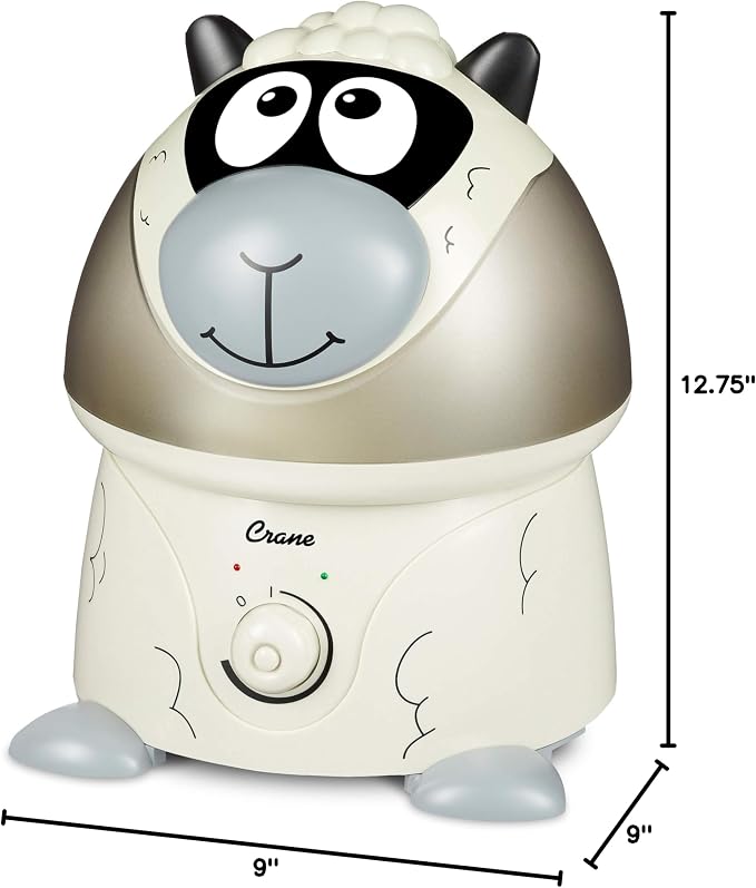 Crane Adorables Ultrasonic Humidifiers for Bedroom and Baby Nursery, 1 Gallon Cool Mist Air Humidifier for Large Room or Kid's Room, Humidifier Filters Optional, Sheep - Image 14
