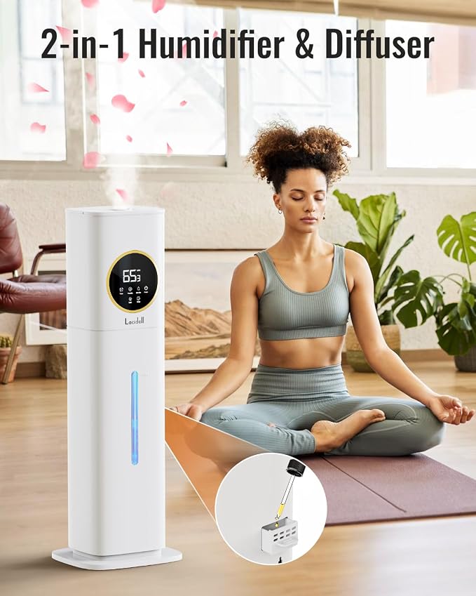 Humidifiers for Bedroom, 2.1Gal/8L Humidifier large room with Essential Oil Diffuser, Night Light, Top Fill Whole House Cool Mist Humidifiers for Plants Baby Kids Adults Greenhouse(White) - Image 6