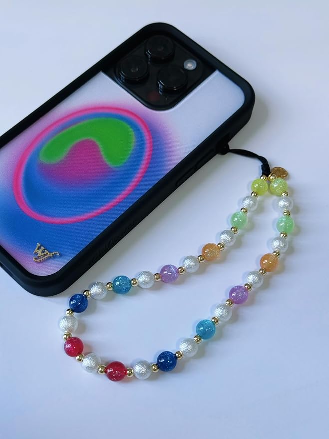 Drawwind Phone Charm Beaded Wristlet Strap Universal Cell Phone Lanyard Cute - Image 2