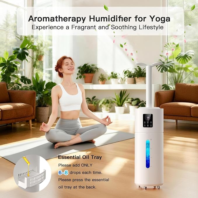 Smart Humidifiers for Large Room Bedroom Home 1800 sq.ft, 17L/4.5Gal Large Humidifier with Extension Tube & 3 Mist Modes, Top Fill Whole House Cool Mist Humidifiers for Plant Commercial Office - Image 7