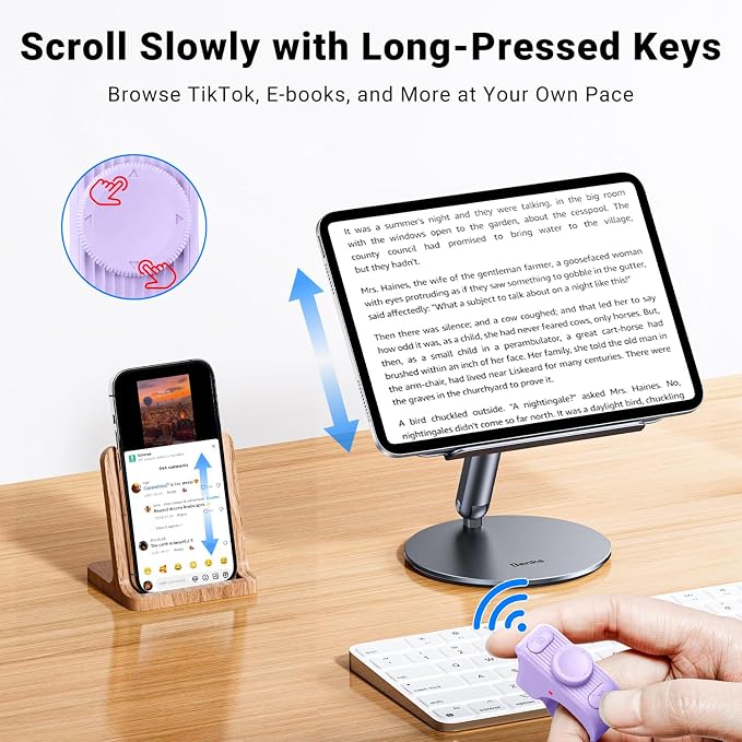 Remote Scrolling Ring for Tiktok, Page Turner for Kindle App, Tablet-Light - Image 3
